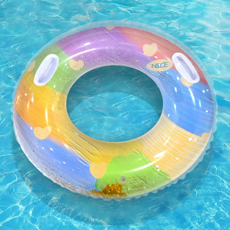 Anel de natação inflável, novo design de 60cm, 70cm, 80cm, 90cm, 100cm, glitter, adulto, anéis de natação, anel flutuador para crianças