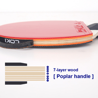 Raquettes de Tennis de Table Loki OEM/ODM moins chères à 7 plis avec ensemble de palettes de Ping-Pong professionnelles en caoutchouc ITTF