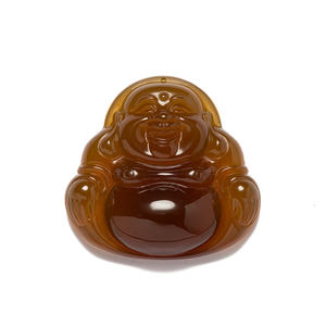 จี้พระพุทธรูปแกะสลักด้วยมือจากหินอาเกตธรรมชาติคุณภาพสูงสำหรับผู้ชายและผู้หญิง เครื่องประดับหยกนำโชค ป้องกันภัย จี้เสริมดวง - Product Image 5