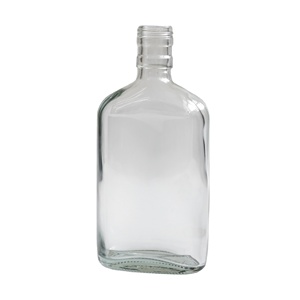 Super Flint extra White <span class=keywords><strong>Gin</strong></span> Vodka Whiskey vuoto nero opaco 350ml bottiglia di vetro bottiglia piatta di vetro Mini bottiglia di vetro liquore - Product Image 1