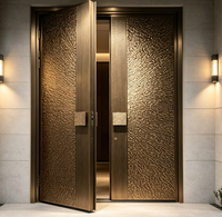 Puerta de Entrada Doble de Aluminio Fundido a Mano, Moderna y de Lujo, Personalizada, de Alta Gama y Seguridad