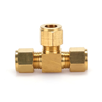 Grosir kuningan menebal Tee Ferrule bersama tugas berat tabung tembaga Ferrule sama Tee untuk Humidifier & penggunaan kapal