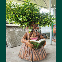 Attraction interactive personnalisée d'arbres parlants animatroniques ou modèle de robot végétal féerique pour parc extérieur à vendre