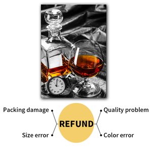 Venta directa de fábrica Whisky Negro Blanco Impreso Lienzo Pintura Licor Bodegón Galería Para Apartamento Bar Pasillo Decoración - Product Image 2