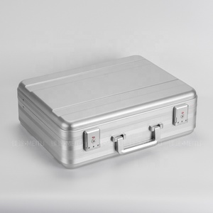 Aluminium draagbare aktetas, aanpasbare metalen kist, duurzame documentenopbergkist, gevoerd met spons, op maat gemaakt - Product Image 6