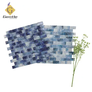 Unique Design Gradient Blue Starry Sky Glass Mosaic Bathroom Silver Decorative Wall Tiles