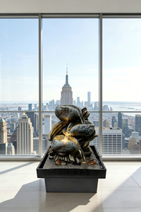 Fontaine d'eau sculpturale à effet <span class=keywords><strong>pierre</strong></span> pour table avec éclairage LED - Product Image 2