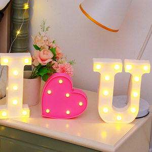 Nouvelles lettres lumineuses LED 2026 – Enseigne lumineuse <span class=keywords><strong>pour</strong></span> mariage, <span class=keywords><strong>anniversaire</strong></span>, fête – Décoration alimentée par piles <span class=keywords><strong>pour</strong></span> éclairage nocturne - Product Image 2