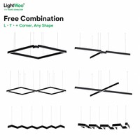 Luminaire linéaire moderne minimaliste en aluminium noir de 1,2 m (4 pi) avec LED, luminaire suspendu rectangulaire pour plafond, dimmable, pour supermarché, hôtel