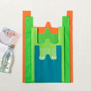 Sac réutilisable en non-tissé recyclable avec poignée sérigraphiée pour supermarché - Product Image 2