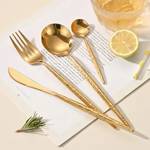 Tùy chỉnh Vàng dao kéo 4 cái sang trọng bạc nhà hàng đám cưới thép không gỉ dao muỗng nĩa đặt Flatware