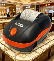 Printer Label Barcode Thermal Mini Genggam 58mm 2 Inci dengan Pencetakan Hitam Putih untuk Supermarket Ekspres