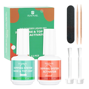 Set Liquido per Sistema di Polvere a Immersione a Lunga Durata Senza UV, <span class=keywords><strong>Base</strong></span> e Top Coat 2 <span class=keywords><strong>in</strong></span> 1, Set di Smalti Gel Attivatori da 15ml - Product Image 1