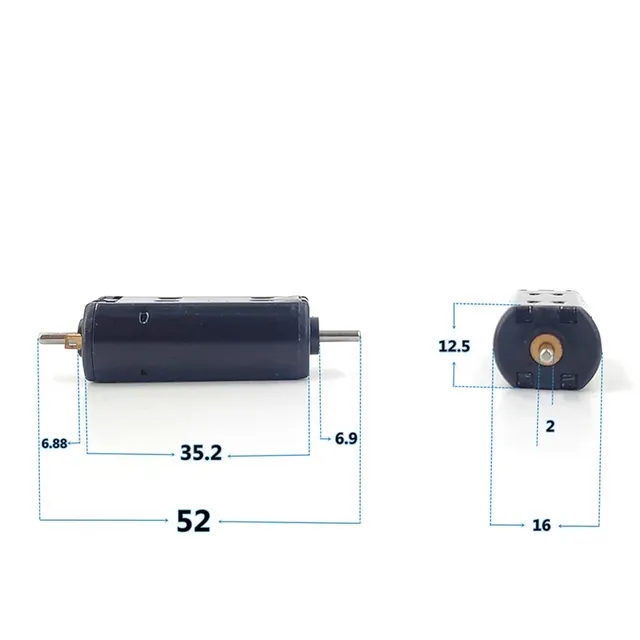 Custom 16mm Mini Dual Shaft Carbon Brush Motor DC 12V 18V 24V High Speed Strong Magnetic Engine