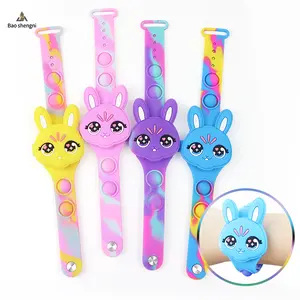 Kinderen Horloge Cartoon Touch Schattige Konijn Led Siliconen Digitale Polsband Horloge Pop Fidget Armband 3d Speelgoed Cadeau Horloge Voor Meisjes Jongens