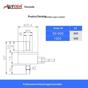 Capteur de force de traction haute précision Ouluda AT8203 1000N pour robot, voiture, presse, assemblage de moules 50/200N - Product Image 4