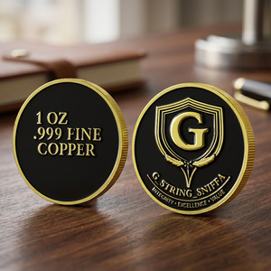 Moneta Commemorativa Personalizzata di Alta Qualità in Rame Puro 999, Placcata Oro, con Smalto 3D, da 1 Oz .999, da Collezione - Product Image 1