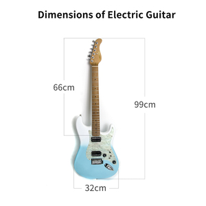 Guitare électrique 6 cordes, micros H-H, manche en érable, touche en palissandre, finition bleue dégradée, pour les amateurs de musique - Product Image 3