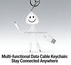 Cable USB de Carga Rápida con Diseño de Cabeza de Dibujos Animados, Material de Cobre Puro, Multifunción 4 en 1 para Teléfono, Venta al Por Mayor - Product Image 3