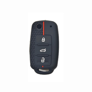 Housse de protection pour <span class=keywords><strong>clé</strong></span> de voiture en silicone pour <span class=keywords><strong>Volkswagen</strong></span> VW <span class=keywords><strong>Polo</strong></span> Golf Passat Tiguan Beetle Caddy T5 up Eos Skoda Octavia Seat Leon Altea - Product Image 1