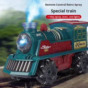 Trenino <span class=keywords><strong>RC</strong></span> Classico Retrò, Veicolo Automatico ad Alta Velocità con Controllo Radio Elettrico, Effetti Luminosi e Sonori, Stile Spray - Product Image 5