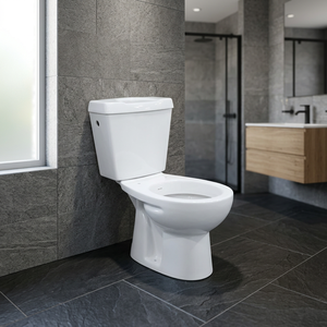 WC deux pièces en céramique de style européen, design italien avec siphon en P, chasse d'eau double, pour salle de bain - Product Image 3