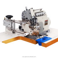 Machine pneumatique circulaire Grand AC1301 pour la pose de cols et surjeteuse auxiliaire pour cols et poignets en tricot (machine à coudre non incluse)