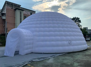 <span class=keywords><strong>Tente</strong></span> Igloo <span class=keywords><strong>gonflable</strong></span> blanche, tissu Oxford, avec entrée Tunnel, publicité, dôme Led, blanche - Product Image 4
