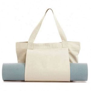 Bolsa de Lona de Algodón Plegable Personalizada al por Mayor con Logotipo, para Deportes, Playa, Yoga, con Bolsillos - Product Image 5