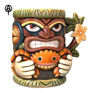 Taza de Cóctel Hawaiana de Porcelana Personalizada al por Mayor, Taza <span class=keywords><strong>Tiki</strong></span> de Cerámica Única con Forma de Cangrejo para Bar de Playa, Restaurante de Mariscos, Fiesta, Comida - Product Image 3
