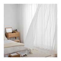 Innermor Luxe Élégant Solide Blanc Sheer Rideaux Tulle Voiles pour Salon Chambre Décoratif Fenêtre Revêtements