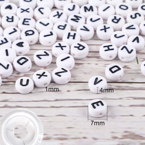White Round Acrylic Letter <strong>Beads</strong> &amp; Glass <strong>Beads</strong> DIY Jewelry Making <strong>Kit</strong> for Kids Bracelets &amp; Necklaces - Product Image 2