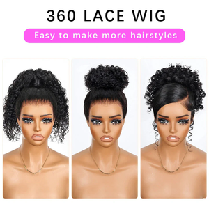 Perruques <span class=keywords><strong>360</strong></span> sans colle style tendance, cheveux humains avec cordon de serrage, cheveux vierges brésiliens, perruque pleine dentelle haute densité pré-épilée, perruques <span class=keywords><strong>360</strong></span> - Product Image 2