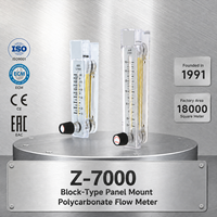 Débitmètre à bloc plat en polycarbonate 0,6 MPa, montage sur panneau, pour gaz, air, eau, avec vanne de contrôle