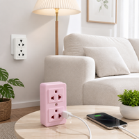 Multiprise mobile durable à trois couleurs et deux prises (220V/110V/125V) pour l'Asie du Sud-Est, Thaïlande