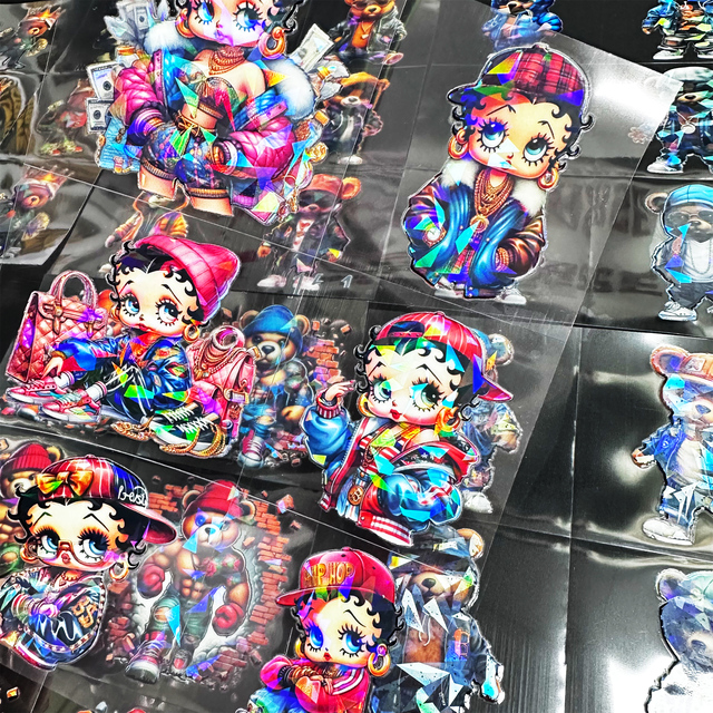 A5 Half Cut Holographic Sticker Sheet Iridescent Rainbow Shimmer Washable PET DIY Craft Decoration UV for Cup Wraps Easily