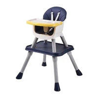 Chaise haute multifonctionnelle Clafbebe pour bébé, orientée vers la croissance, avec coussin en PU, ensemble table et chaise réglables avec blocs de construction