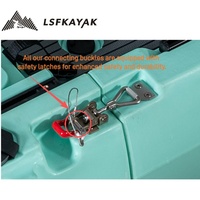 Kayak de pêche modulaire 1 personne en PEHD de 2,4 m/8 pi, moteur électrique en option, léger, 2 sections, facile à transporter, idéal pour les lacs et le surf