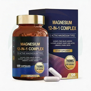 Cápsulas de Magnesio Complejo 12 en 1 para Adultos, 700 mg, de Alta Calidad, Disponibles en Stock, Píldoras Herbales de Magnesio Múltiple para Energía y Apoyo al Sueño - Product Image 1