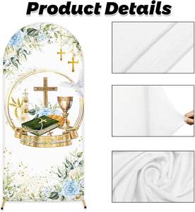 Groene Doopboogachtergrond Elastisch In Voorraad Duifkruis <span class=keywords><strong>2</strong></span>-zijdig Gedrukt Eerste Heilige Communie Doop Kerkelijke Evenementendecor - Product Image 4