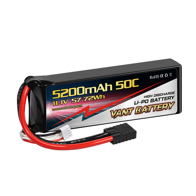 Vant 3S Lipo Battery 5200mAh 50C 11.1V RC Batteries with T&TR Connector Soft Case for RC Airplane Helicopter Plane Quadcopter