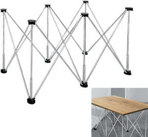 Banco de Trabajo Plegable de Acero Inoxidable de Grado Industrial con Patas Tipo Araña, Caballete Portátil con Patas Telescópicas y Bolsa de Transporte, OEM Disponible - Product Image 1