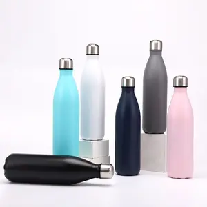 350ml/500ml/750ml 이중 물병 절연 OEM 좁은 목 콜라 모양 재사용 스포츠 물병