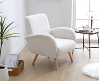 Chaise d'appoint simple pour salon, salle à manger et hôtel Pieds en bois Fauteuil rembourré Chaise longue de loisir pour se détendre