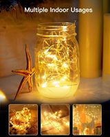Luces Solares LED de Cobre, 22 Metros, 200 LED, IP67, Impermeables, para Jardín, Pequeñas, 8 Modos Ajustables, Eficiencia Energética