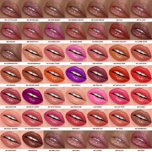 Gloss à lèvres brillant effet <span class=keywords><strong>miroir</strong></span> coloré avec applicateur jumbo en forme de <span class=keywords><strong>pied</strong></span> de biche, capuchon <span class=keywords><strong>blanc</strong></span> <span class=keywords><strong>sur</strong></span> tube transparent, emballage unisexe - Product Image 4