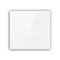 Tuya Smart Life 124mm Brésil Standard Interrupteur Mural WiFi 4Gang Verre Tactile Interrupteur D'éclairage APP Télécommande