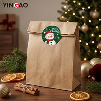 Autocollants ronds personnalisés Joyeux Noël, imperméables, autocollants adhésifs, Père Noël, bonhomme de neige, renne, étiquettes de scellage pour cadeaux de Noël, emballage cadeau