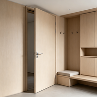 Porte intérieure en bois stratifié, finition grain de bois, durable, facile à nettoyer, résistante à l'humidité, pour usage en appartement