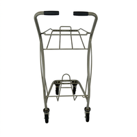 Chariot de courses de supermarché - Chariot léger et durable avec finition zinguée, design pliable, roues en PU, protection contre la corrosion